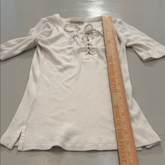 Madewell Ribbed Lace-Up Short-Sleeve Tee Size XXS - Picture 8 of 12